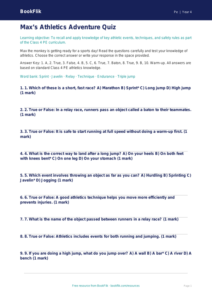 Free Athletics Quiz for Class 4 Students | BookFlik