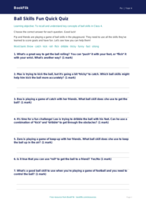 Free Ball Skills Quiz for Class 4 Students | BookFlik