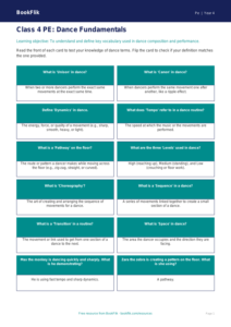 Free Dance Flashcards for Class 4 | CBSE / NCERT Pe | BookFlik