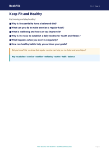 Free Health and Fitness Poster for Class 4 Students | BookFlik CBSE