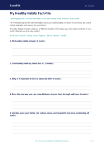 Free Health and Fitness Template for Class 4 Students | BookFlik