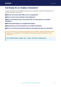 Free Outdoor Adventures Poster for Class 4 Students | BookFlik