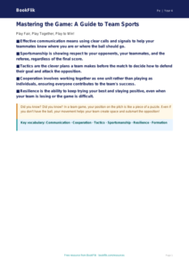 Free Team Games Poster | Class 4 | Physical Education | BookFlik