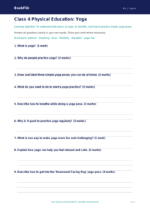 Free Yoga Assessment for Class 4 Students | BookFlik