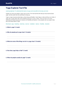 Free Yoga Template for Class 4 Students | BookFlik