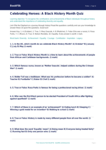 Free Black History Month Quiz for Class 4 Students | BookFlik