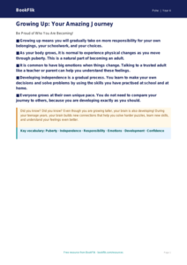 Free Growing Up Poster | Class 4 | Life Skills | BookFlik