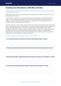 Free Healthy Eating Comprehension | Class 4 | Life Skills | BookFlik