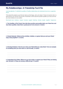 Free Relationships Template | Class 4 | Life Skills | BookFlik