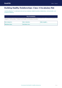 Free Relationships Word Mat | Class 4 | Life Skills | BookFlik