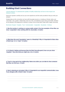 Free Relationships Worksheet for Class 4 Students | Life Skills | BookFlik