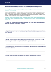 Free Wellbeing Activity Sheet for Class 4 Students | BookFlik