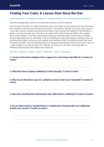 Free Wellbeing Comprehension for Class 4 Students | BookFlik