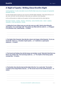 Bonfire Night Writing Frame | Class 4 EVS & Moral Education | BookFlik