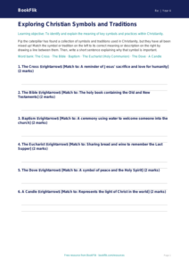 Christianity Activity Sheet for Class 4 | EVS & Moral Education | BookFlik