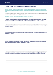 Free Creation Stories Assessment | Class 4 | EVS / Moral Education | BookFlik