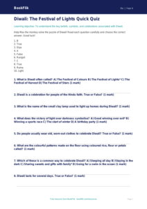 Free Diwali Quiz | Class 4 | EVS / Moral Education | BookFlik