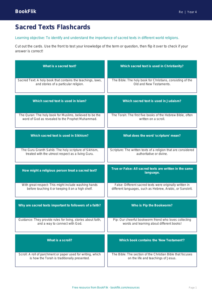Sacred Texts Flashcards for Class 4 | EVS & Moral Education | BookFlik