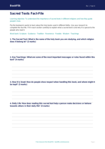 Sacred Texts Template for Class 4 | EVS & Moral Education | BookFlik