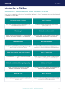 Free Sikhism Flashcards | Class 4 | EVS / Moral Education | BookFlik