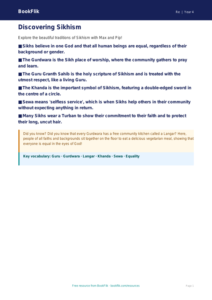 Free Sikhism Poster | Class 4 | EVS / Moral Education | BookFlik