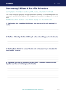 Sikhism Learning Template for Class 4 | EVS & Moral Education | BookFlik