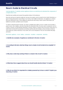 Free Electricity Comprehension | Class 4 | Science | BookFlik