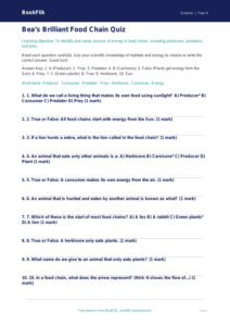 Science food chains quiz class 4 core