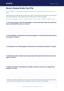 Free Human Body Template | Class 4 | Science | BookFlik
