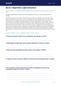 Science light comprehension class 4 core