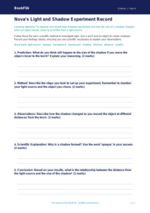 Free Light Template | Class 4 | Science | BookFlik