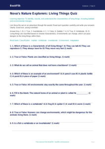 Science living things quiz class 4 core