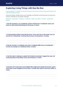 Free Living Things Worksheet | Class 4 | Science | BookFlik