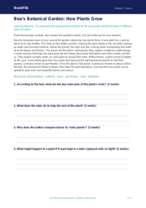 Free Plants Comprehension | Class 4 | Science | BookFlik
