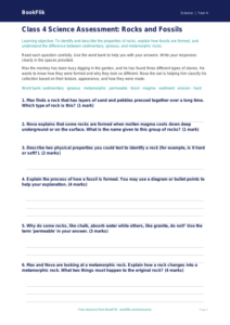 Free Rocks Assessment | Class 4 | Science | BookFlik
