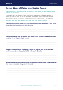 Free States Of Matter Template | Class 4 | Science | BookFlik