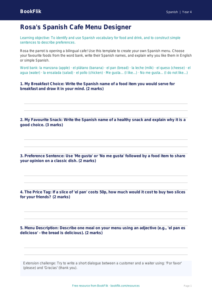 Spanish food template class 4 core
