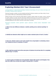 Free Abstract Art Assessment | Year 4 Core | BookFlik