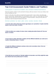 Free Easter Art Assessment | Year 4 Core | BookFlik