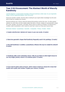 Free Kandinsky Assessment | Year 4 Core | BookFlik