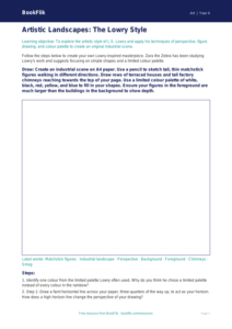 Free Lowry Drawing Sheet | Year 4 Core | BookFlik