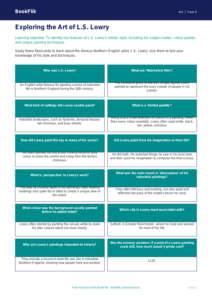 Free L.S. Lowry Flashcards | Year 4 Art Lesson | BookFlik