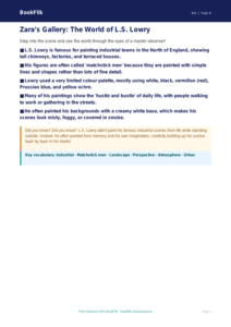 Free L.S. Lowry Art Worksheet | Year 4 Lesson Plan | BookFlik