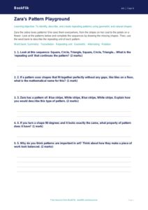 Free Pattern Activity Sheet | Year 4 Core | BookFlik