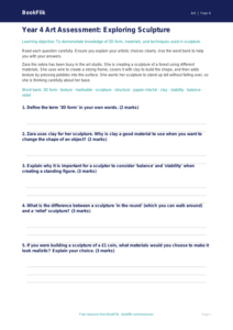 Free Sculpture Assessment | Year 4 Core | BookFlik