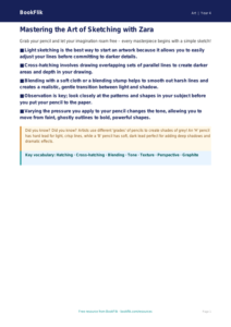 Free Sketching Poster | Year 4 Core | BookFlik