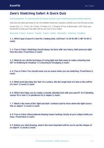 Free Sketching Quiz | Year 4 Core | BookFlik