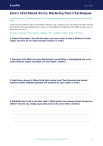 Free Sketching Template | Year 4 Core | BookFlik
