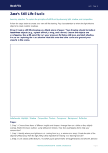 Free Still Life Drawing Sheet | Year 4 Core | BookFlik
