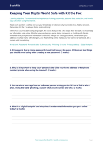 Free Cybersecurity Worksheet | Year 4 Core | BookFlik